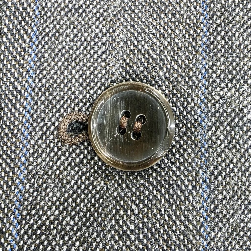 Quiet Luxury Montebello Italian Wool Blazer Men 42R Gray Blue Pinstripe - Picture 7 of 16